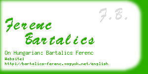 ferenc bartalics business card